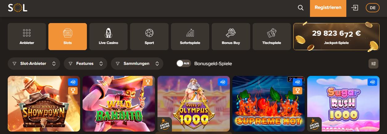 Lieblingsslots im Spielautomatenkatalog suchen und spielen