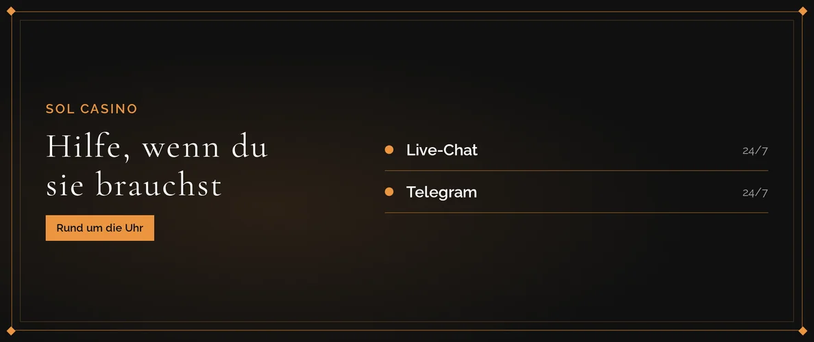 Sol Casino Support verbinden